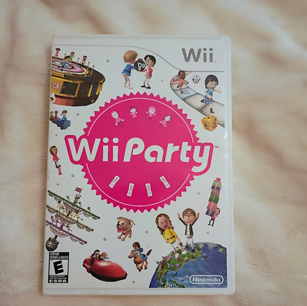 Nintendo Wii Party Game– White & Hot Pink Cover